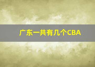 广东一共有几个CBA