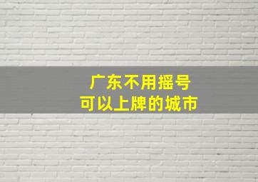 广东不用摇号可以上牌的城市