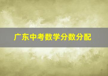 广东中考数学分数分配