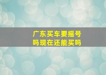 广东买车要摇号吗现在还能买吗