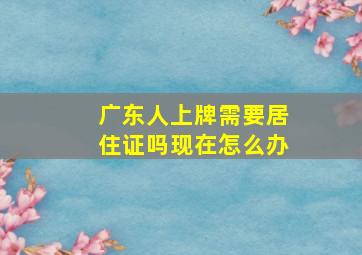 广东人上牌需要居住证吗现在怎么办