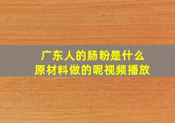 广东人的肠粉是什么原材料做的呢视频播放