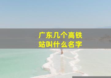 广东几个高铁站叫什么名字