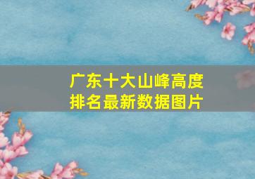 广东十大山峰高度排名最新数据图片