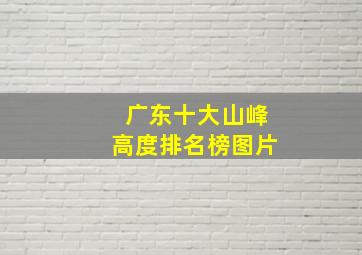 广东十大山峰高度排名榜图片