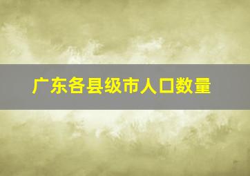 广东各县级市人口数量