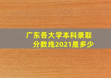 广东各大学本科录取分数线2021是多少