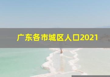 广东各市城区人口2021