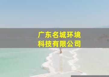 广东名城环境科技有限公司