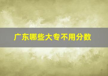 广东哪些大专不用分数