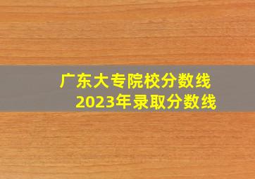 广东大专院校分数线2023年录取分数线