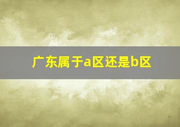 广东属于a区还是b区