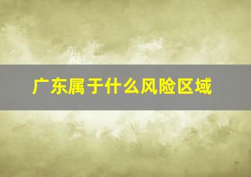 广东属于什么风险区域