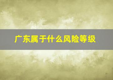 广东属于什么风险等级