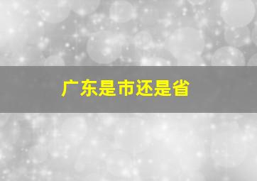 广东是市还是省