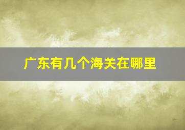 广东有几个海关在哪里