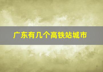 广东有几个高铁站城市