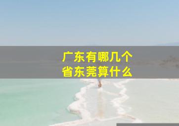 广东有哪几个省东莞算什么