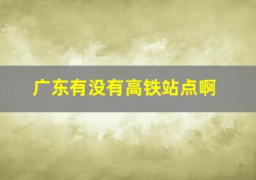 广东有没有高铁站点啊