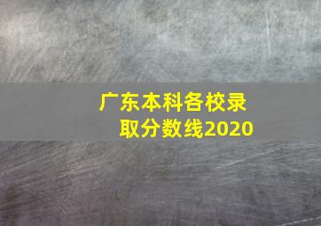 广东本科各校录取分数线2020