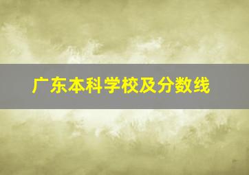 广东本科学校及分数线