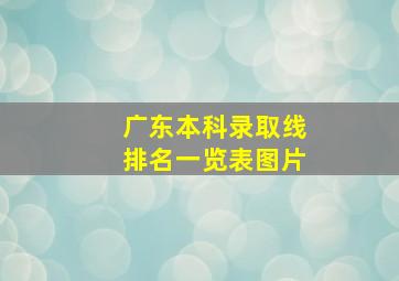 广东本科录取线排名一览表图片