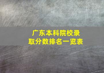 广东本科院校录取分数排名一览表