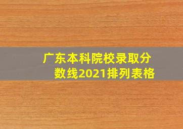 广东本科院校录取分数线2021排列表格