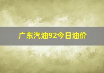 广东汽油92今日油价