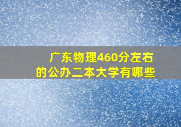 广东物理460分左右的公办二本大学有哪些