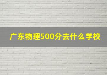 广东物理500分去什么学校