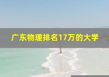 广东物理排名17万的大学