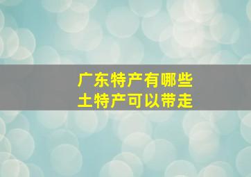 广东特产有哪些土特产可以带走