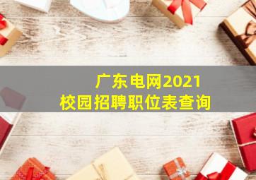 广东电网2021校园招聘职位表查询