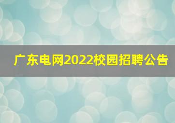 广东电网2022校园招聘公告