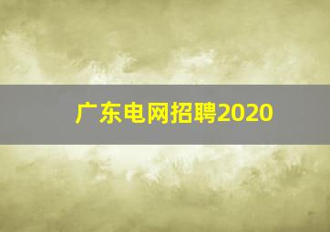 广东电网招聘2020