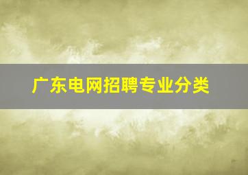 广东电网招聘专业分类