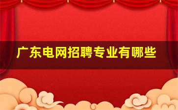 广东电网招聘专业有哪些