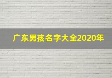 广东男孩名字大全2020年