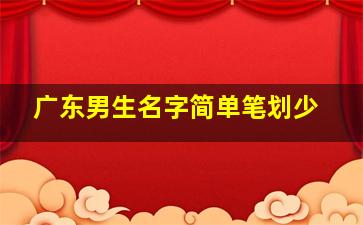 广东男生名字简单笔划少