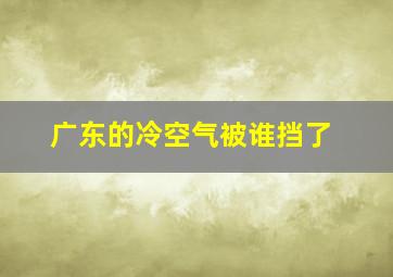 广东的冷空气被谁挡了