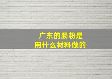 广东的肠粉是用什么材料做的