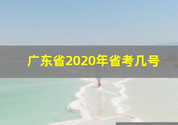 广东省2020年省考几号