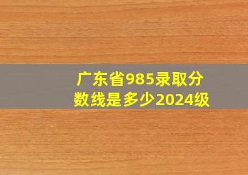 广东省985录取分数线是多少2024级