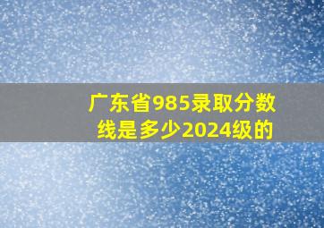 广东省985录取分数线是多少2024级的