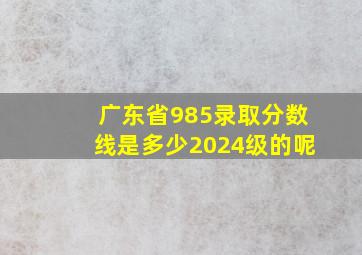 广东省985录取分数线是多少2024级的呢