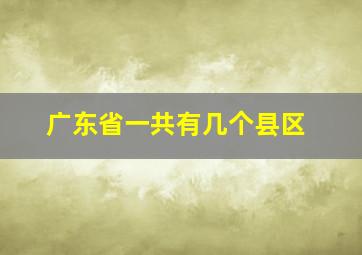 广东省一共有几个县区