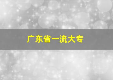 广东省一流大专