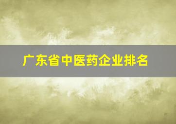 广东省中医药企业排名