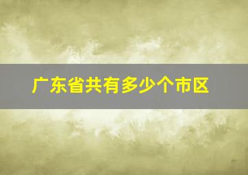 广东省共有多少个市区